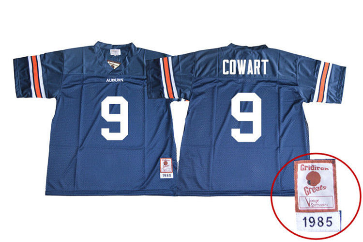 Men's Auburn Tigers #9 Byron Cowart 1985 Throwback Navy College Stitched Football Jersey